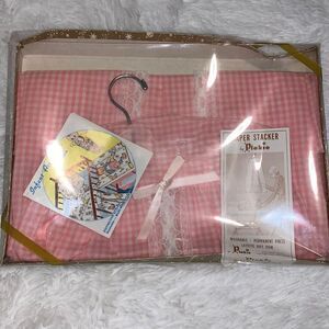 NWT Vintage Pink Gingham Diaper Stacker USA